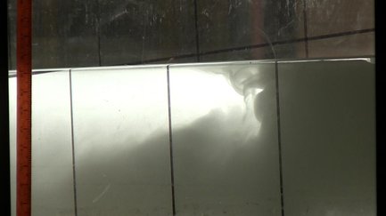 Plunging river plume