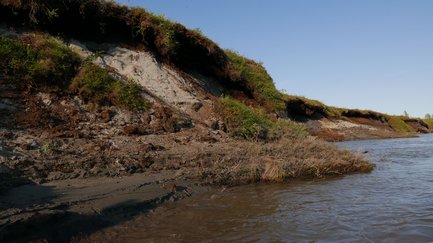 Riverbank erosion in permafrost