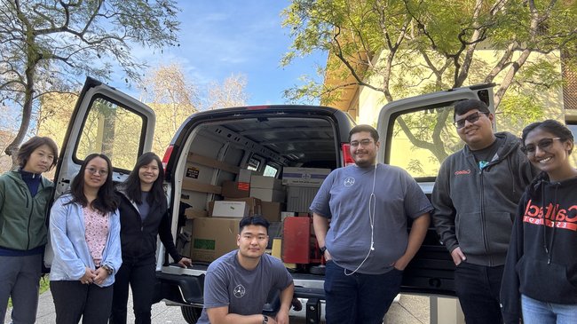 LEAP team with packed van before setting off