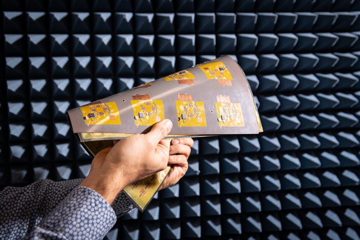 A demonstration of how thin and flexible the Space Solar Power Project components circuits are