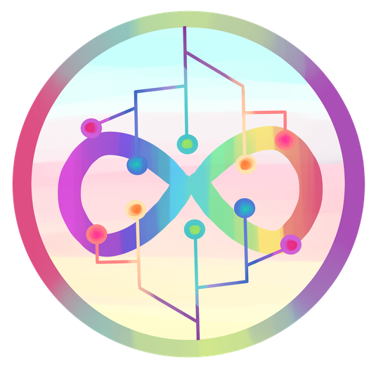 an infinity symbol with neuron-type decoration for balance and style