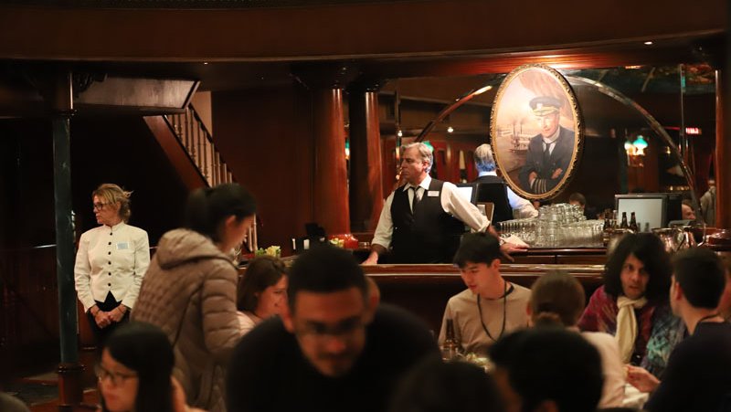 upstairs bar on paddle steamer