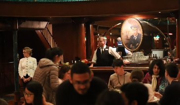 upstairs bar on paddle steamer