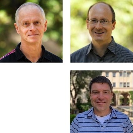 Clockwise from top left: Headshots Ralph Adolphs, Frederick Eberhardt and Matt Thomson