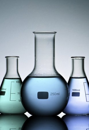 Photograph of science flasks