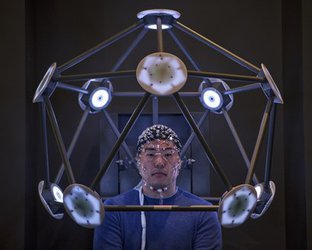 Human subject in brain mapping experiment