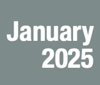 "January 2025" in white inside a teal colored box