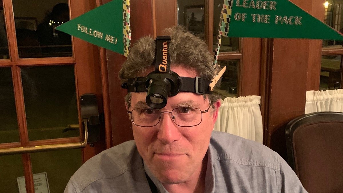 David Anderson with his headlamp
