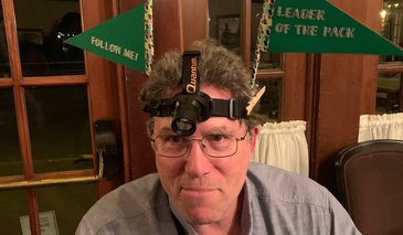 David Anderson with his headlamp