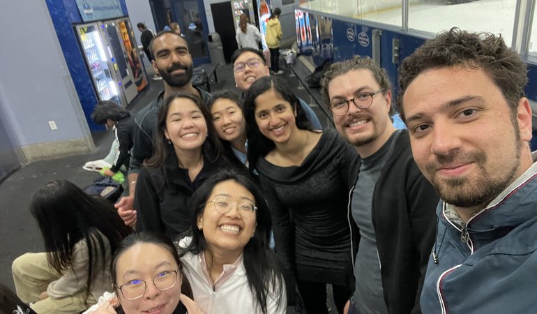 A group at the ice rink