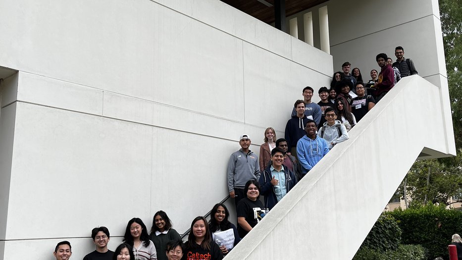 FCCs standing on stairs