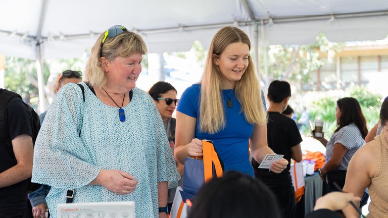 Parent and child at Caltech