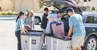 students unpacking for Caltech