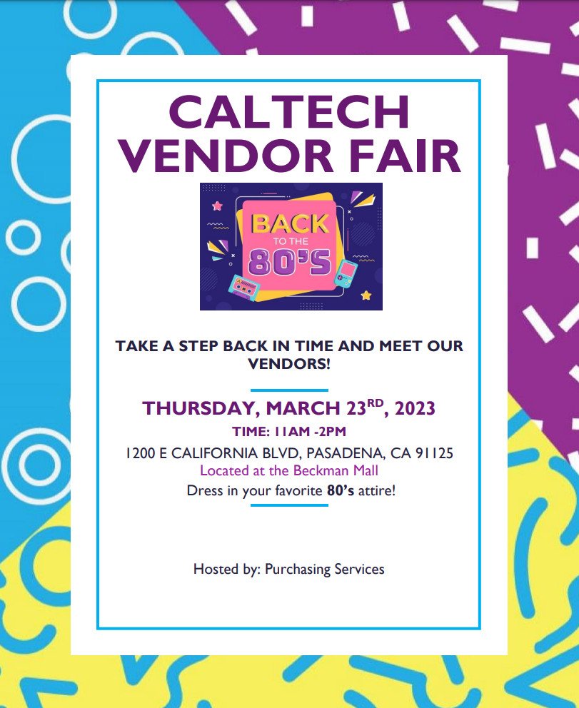 Caltech Purchasing Fair Flyer 2023