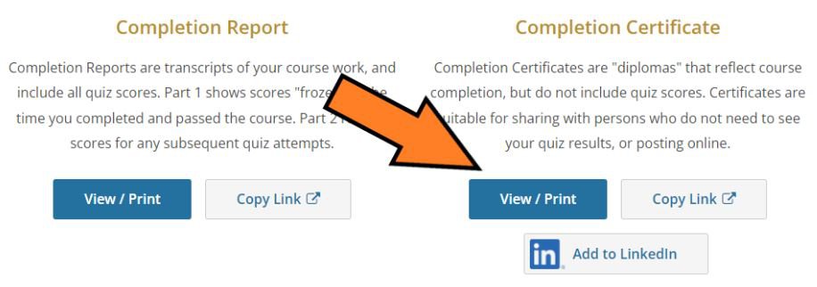 CITI ViewPrint Certificate