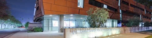 Cahill building at night