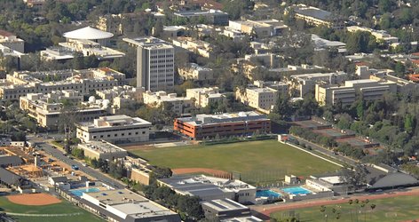 An aerial view of the Caltech campus