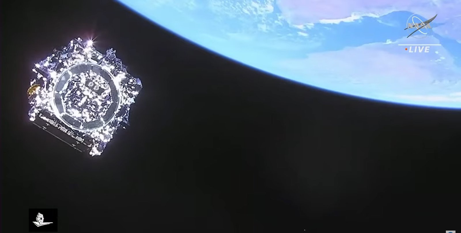 The final image of JWST as it launches away from Earth