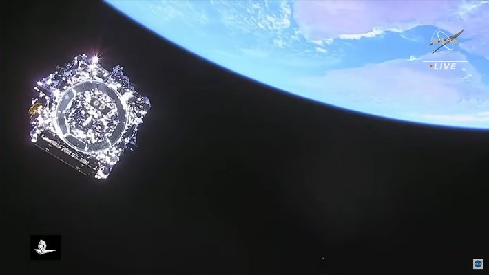 The final image of JWST as it launches away from Earth