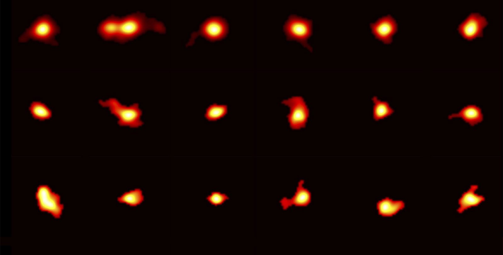 Rotating galaxies imaged by ALMA.