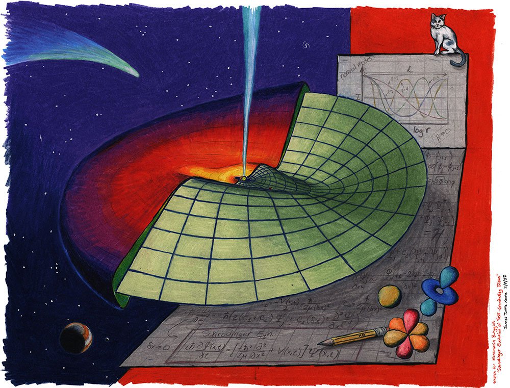 illustration of a warped disk in space