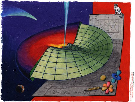 illustration of a warped disk in space