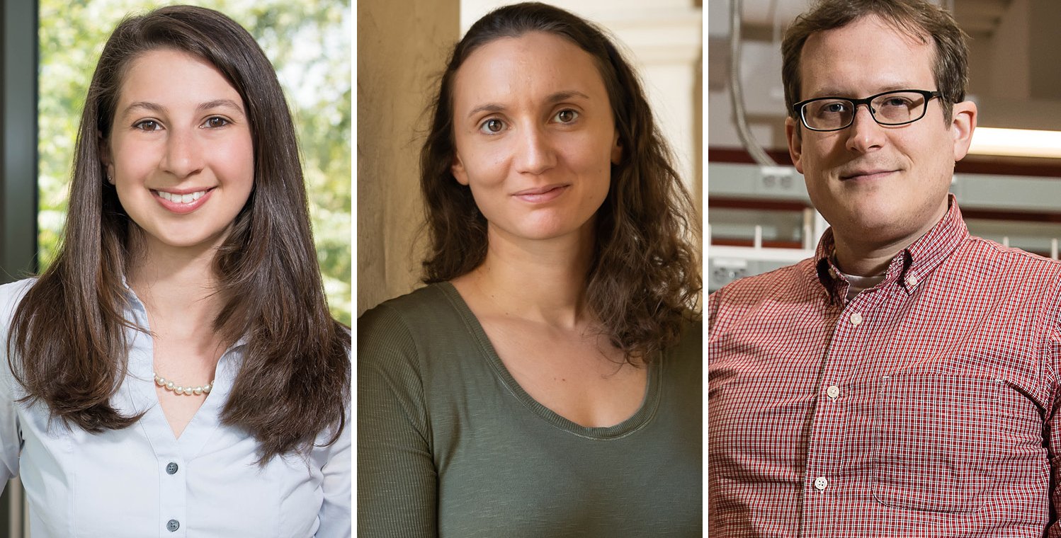 Winners of the PECASE award in 2025, from left to right, Katie Bouman, Katerina Chatziioannou, and Nick Hutzler