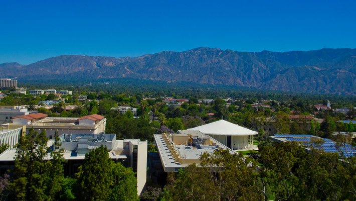 aerial view of the Caltech campus