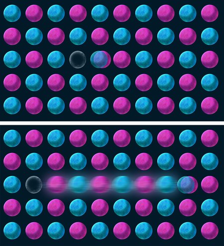 Artist's concept of Hubbard excitons.