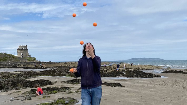 David Conlon juggling in Dublin, Ireland.