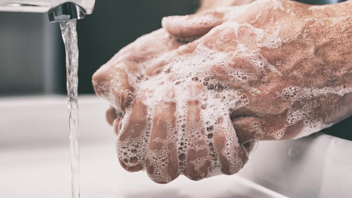 Stock photo of hand washing