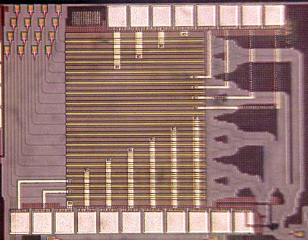 An image of Hajimiri's light-bending silicon chip.