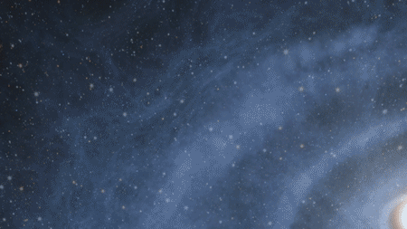 Animated artwork of growing galaxy.