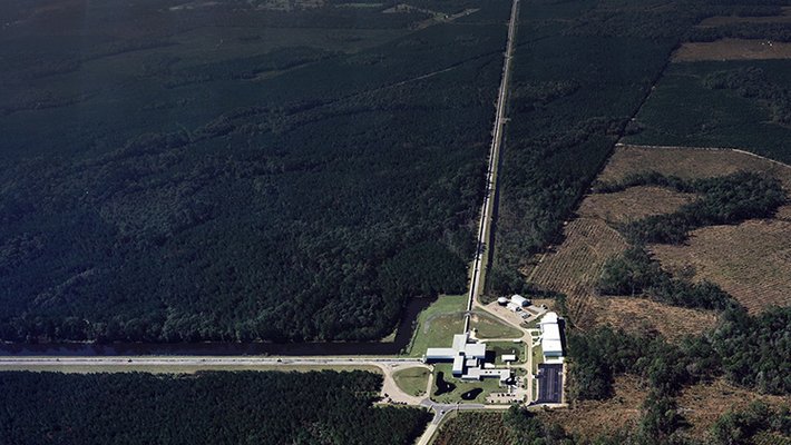 Aerial photograph of LIGO Livingston facility