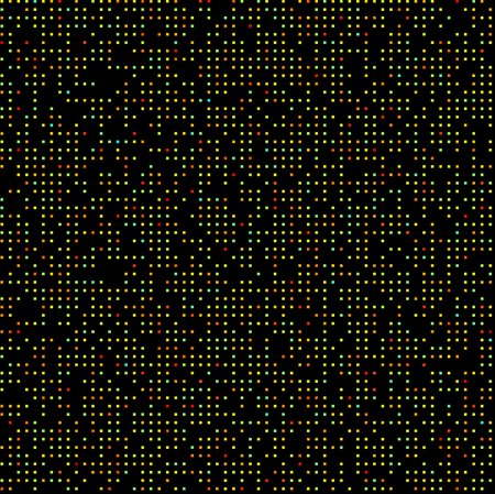 A grid of colored squares on a black background.