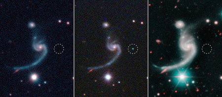 Three panels illustrating the life of a supernova