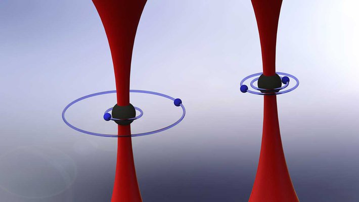 Illustration of entangled atoms
