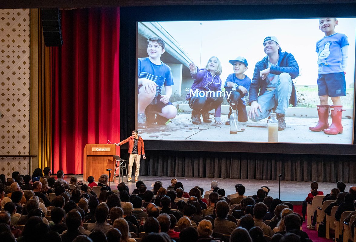 Mark Rober at Beckman Auditorium at Caltech