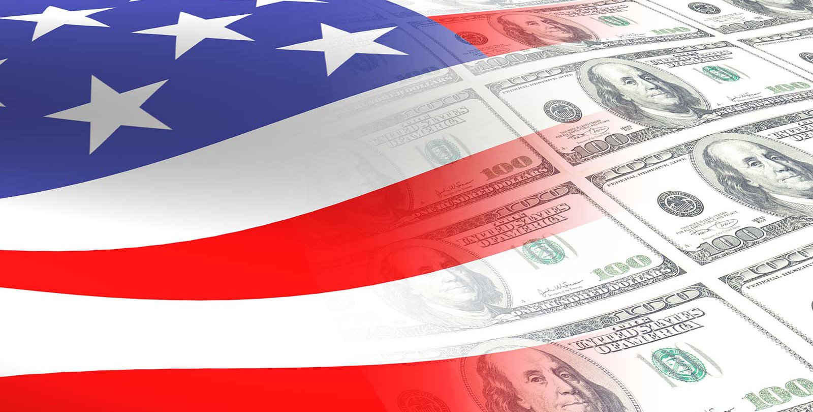 Stock photo of flag and money