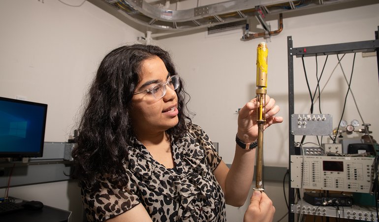 woman works in lab