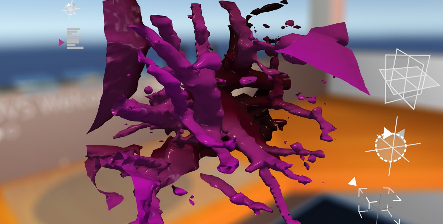 Still from VR lung program.
