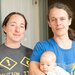 A portrait of Roman Korol, his wife Karen Korol, and their baby son, Danylo.