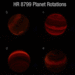 Artistic visualization of the spinning HR 8799 planets.
