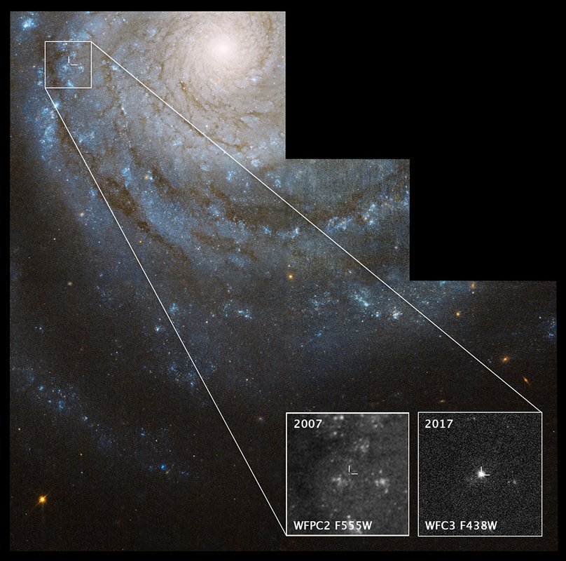 Hubble picture of progenitor star candidate 
