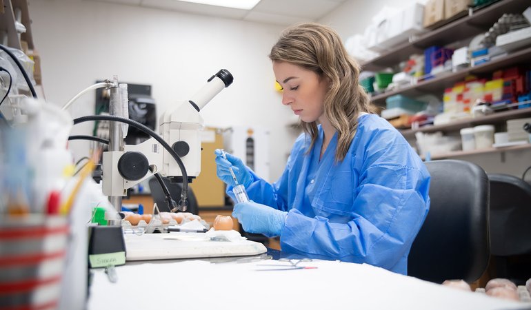 woman works in lab