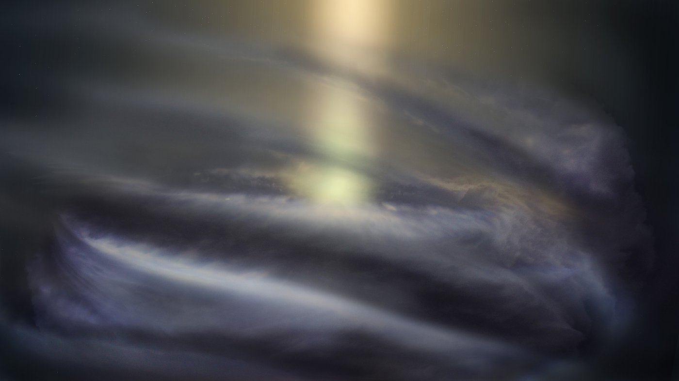 Artist impression of cool disk around black hole.