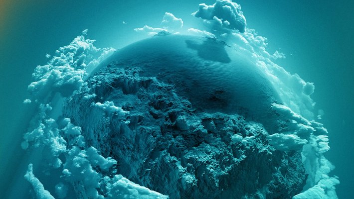 filtered image of Earth covered in clouds