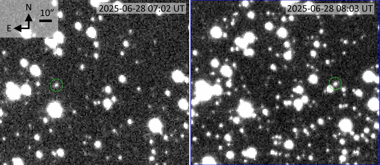 image of comet  3I/ATLAS in the sky with other stars