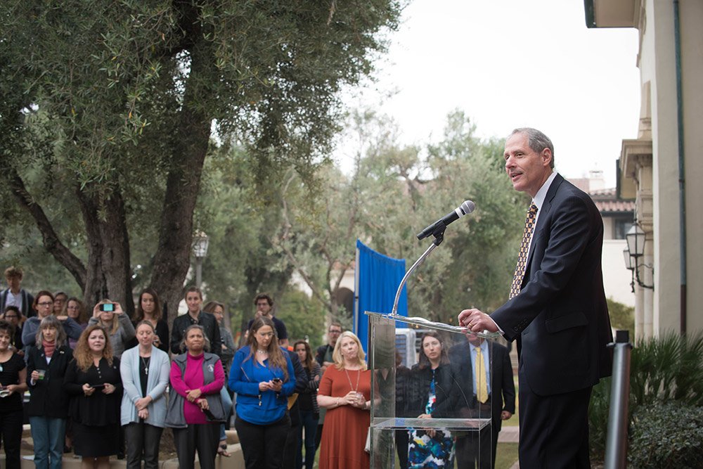 Rosenbaum addresses the crowd