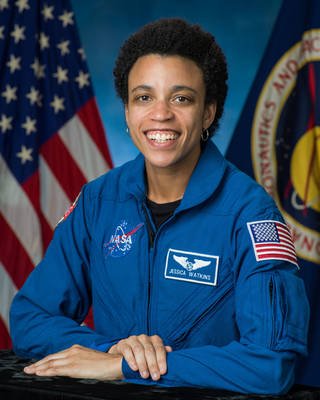 Photo of NASA Astronaut Jessica Watkins wearing her NASA flight suit